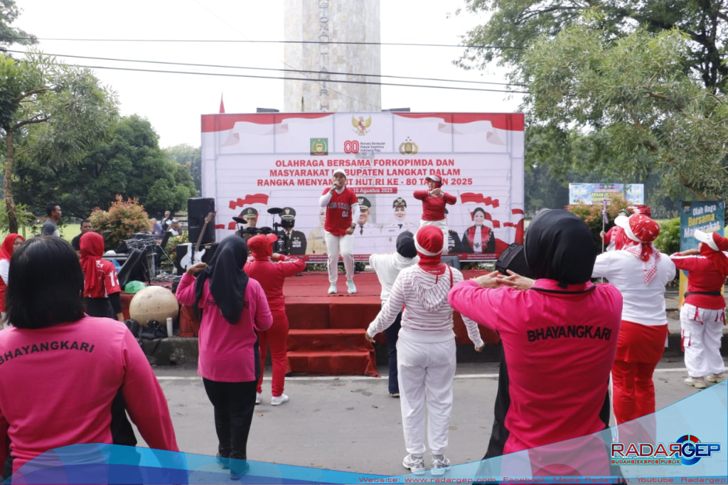 Semarak Kemerdekaan HUT RI ke 80, Polres Langkat Gelar Olah Raga Bersama